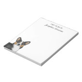 黒三色ペンブローカウェルシュコーギー頭及び文字 ノートパッド (回転)