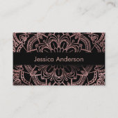 黒上のばら色の金ゴールドホイルの曼荼羅を滑らかにして下さい 名刺 (正面)