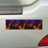 黒上の写実的な音楽記号 バンパーステッカー (車上)