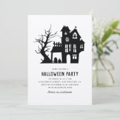 黒不気味い幽霊のよく出る家。ハローウィンパーティ 招待状 (スタンド正面)