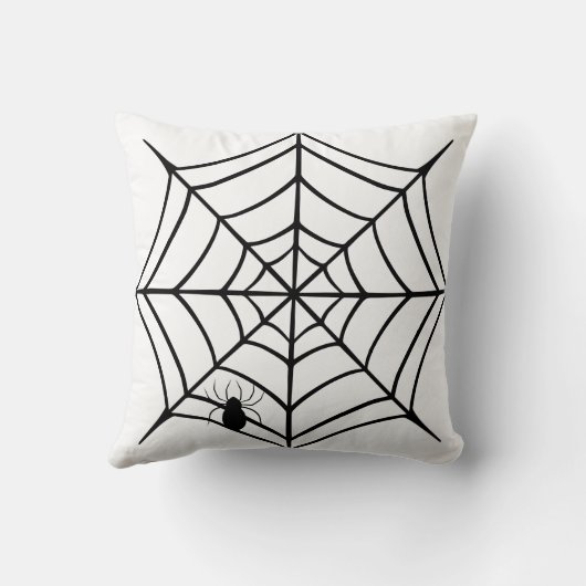 黒不気味とオレンジのスパイダーウェブスパイダーハロウィーン クッション (裏面)