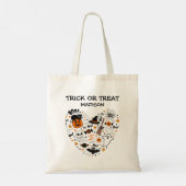 黒不気味とオレンジのハロウィーントリックまたは治療 トートバッグ (裏面)