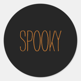 黒不気味とオレンジのハロウィーン手書き ラウンドシール