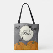 黒不気味とオレンジのハロウィーン トートバッグ (裏面)