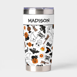 黒不気味とオレンジのハロウィーン 保温保冷タンブラー