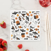 黒不気味とオレンジのハローウィンパーティ スタンダードランチョンナプキン (インサイチュ)