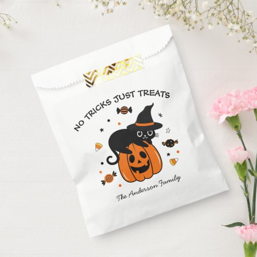 黒不気味とオレンジのハローウィンパーティ フェイバーバッグ (封をした状態)