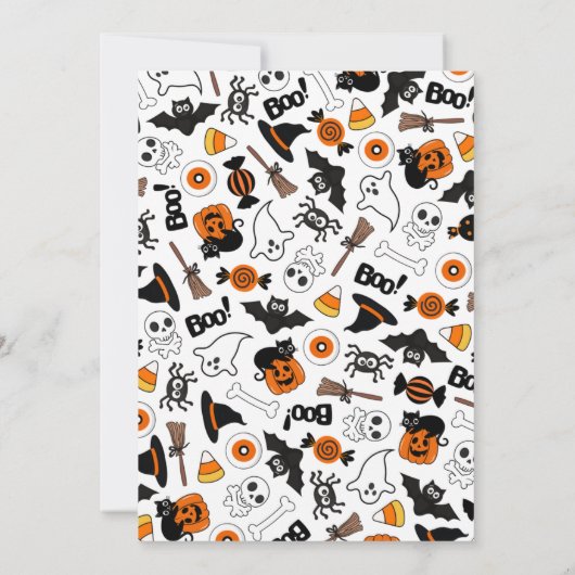 黒不気味とオレンジのハローウィンパーティ 招待状 (裏面)