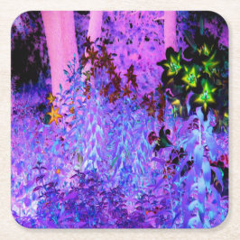 黒不気味と深紅のリリガーデンランドスケープ スクエアペーパーコースター