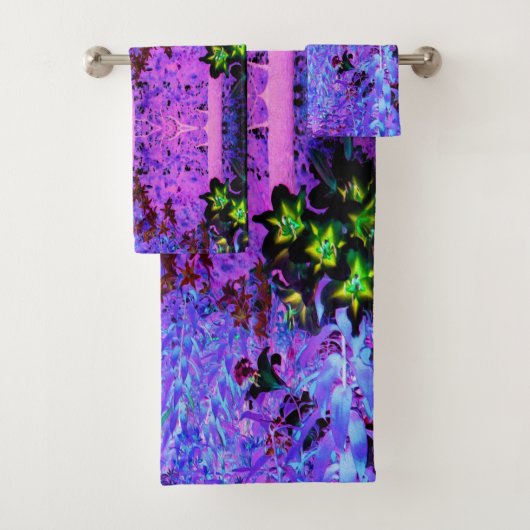 黒不気味と深紅のリリガーデンランドスケープ バスタオルセット (インサイチュ)