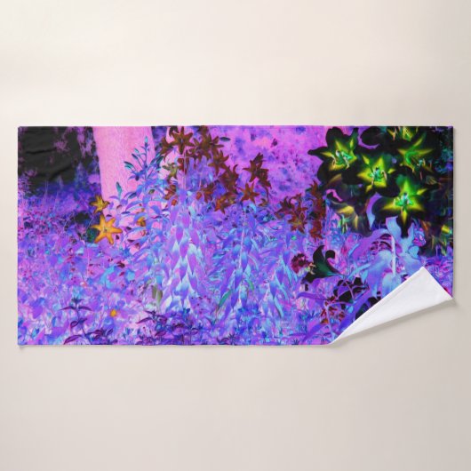 黒不気味と深紅のリリガーデンランドスケープ バスタオル (バスタオル)