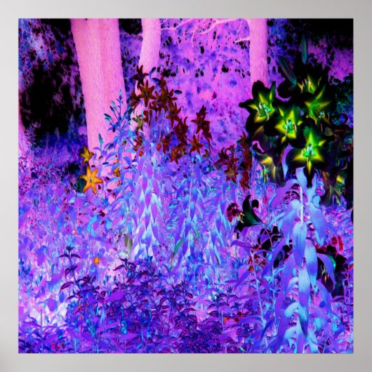 黒不気味と深紅のリリガーデンランドスケープ ポスター (正面)