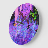 黒不気味と深紅のリリガーデンランドスケープ ラージ壁時計 (傾斜)