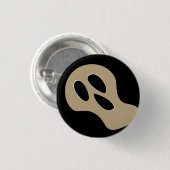 黒不気味と煙の怖い幽霊顔ハロウィーン 缶バッジ (正面&裏面)