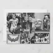 黒不気味と白のハロウィーンの不気味な人形 招待状 (正面)