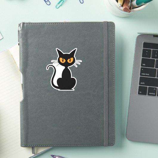 黒不気味ハロウィン猫 シール