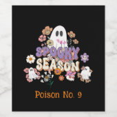 黒不気味幽霊花毒 ワインラベル (シングルラベル)