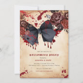 黒不気味弓ハロウィーンの衣装招待状 招待状 (正面)