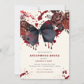 黒不気味弓ハロウィーンの衣装招待状 招待状 (正面)