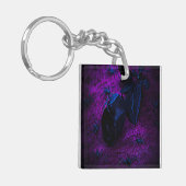 黒不気味材バラ黒クモ キーホルダー (正面左)