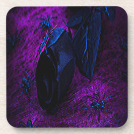 黒不気味材バラ黒クモ コースター