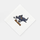 黒不気味猫とマウス スタンダードランチョンナプキン (角)