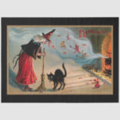 黒不気味猫と悪魔のヴィンテージ魔女 薄葉紙 (正面)