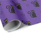 黒不気味猫シームレスなハロウィンギフトラップ ラッピングペーパー (ロールコーナー)
