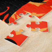 黒不気味猫ハロウィーンオレンジこうもり ジグソーパズル (側面)