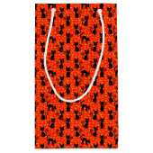 黒不気味猫ハロウィーンオレンジこうもり スモールペーパーバッグ (裏面)