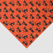 黒不気味猫ハロウィーンオレンジこうもり 薄葉紙 (詳細)