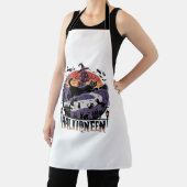 黒不気味猫ハロウィーンナイト – ヴィンテージ幽霊のよく出る エプロン (インサイチュ)