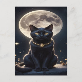黒不気味猫ハロウィーン壁紙 – 2025夜! シーズンポストカード