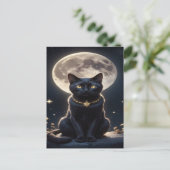黒不気味猫ハロウィーン壁紙 – 2025夜！ シーズンポストカード (スタンド正面)