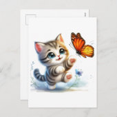 黒不気味猫ハロウィーン壁紙 – 2025夜！ シーズンポストカード (正面/裏面)