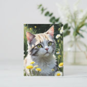 黒不気味猫ハロウィーン壁紙 – 2025夜！ シーズンポストカード (スタンド正面)