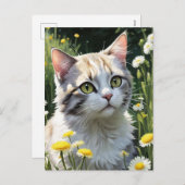 黒不気味猫ハロウィーン壁紙 – 2025夜！ シーズンポストカード (正面/裏面)