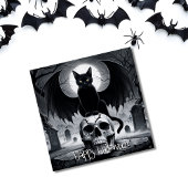 黒不気味猫ハロウィーン カード