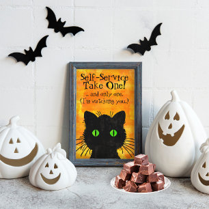 黒不気味猫ハロウィーン チラシ