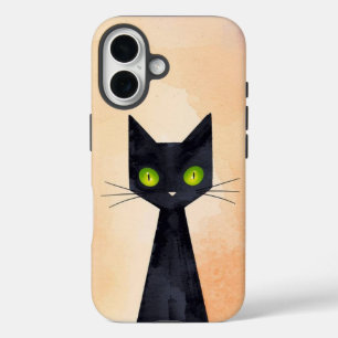 黒不気味猫ハロウィーンiPhone 16タフケース iPhone 16ケース