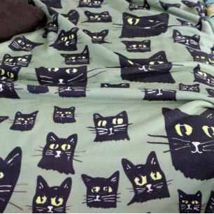 黒不気味猫 シェルパブランケット