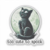 黒不気味猫 シール (正面)