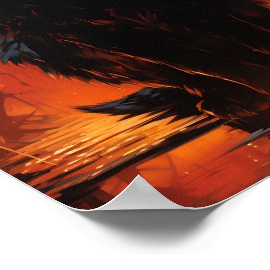 黒不気味猫 ポスター (角)