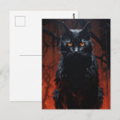 黒不気味猫 ポストカード (正面/裏面)