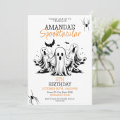 黒不気味白の怖い幽霊誕生日 招待状 (スタンド正面)