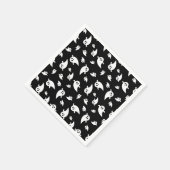 黒不気味装飾ハロウィーンの幽霊模様 スタンダードカクテルナプキン (角)