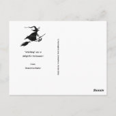 黒不気味魔女飛んでいるハッピーハローウィン ポストカード (裏面)