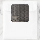 黒丸の穴の背景を持つメタル スクエアシール (バッグ)