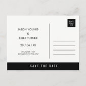 黒丸シンプルの日付を保存 – はがき 案内ポストカード (裏面)