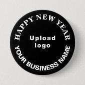 黒丸ボタンでの新年の挨拶 缶バッジ (正面)